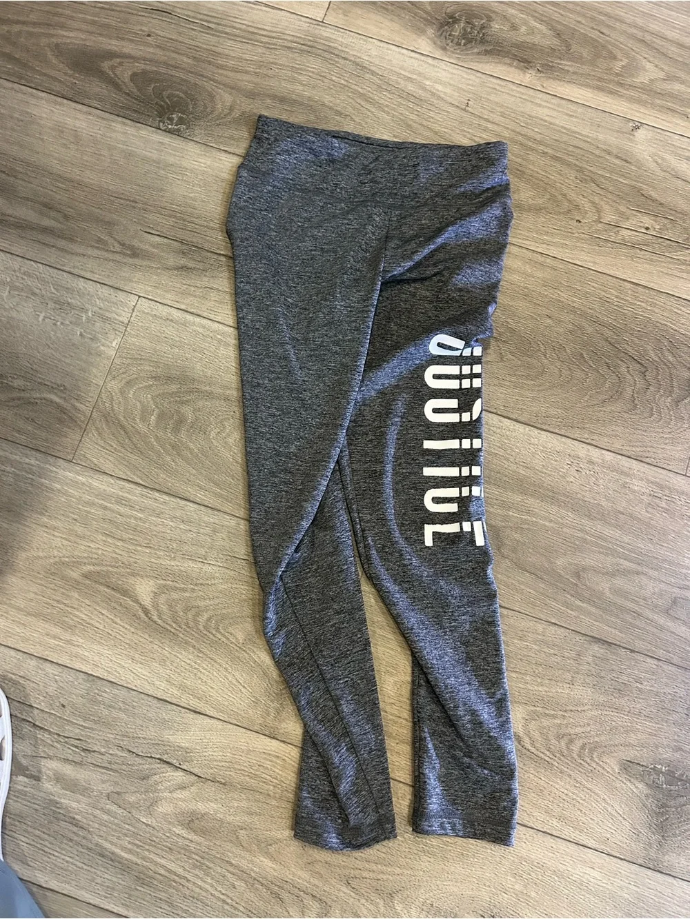 Girls' Gray 'justice Beautiful' Leggings